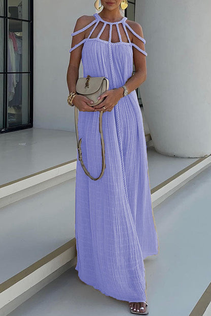 Low Key Modern and Exquisite Linen Blend Pleated Woven Cover Long Skirt