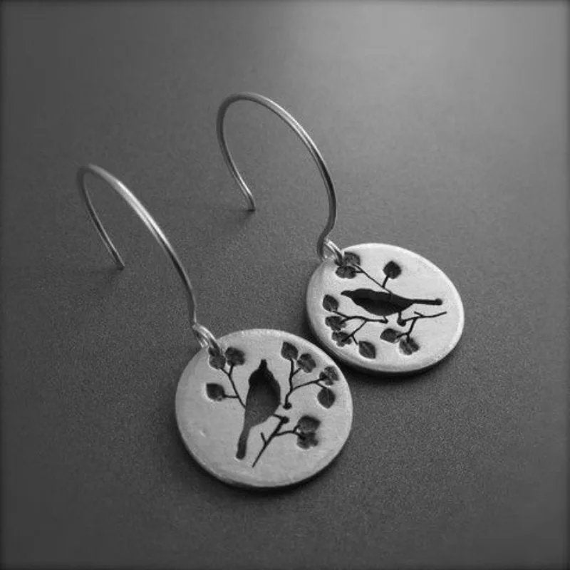 Minimalist Bird Dangle Earrings