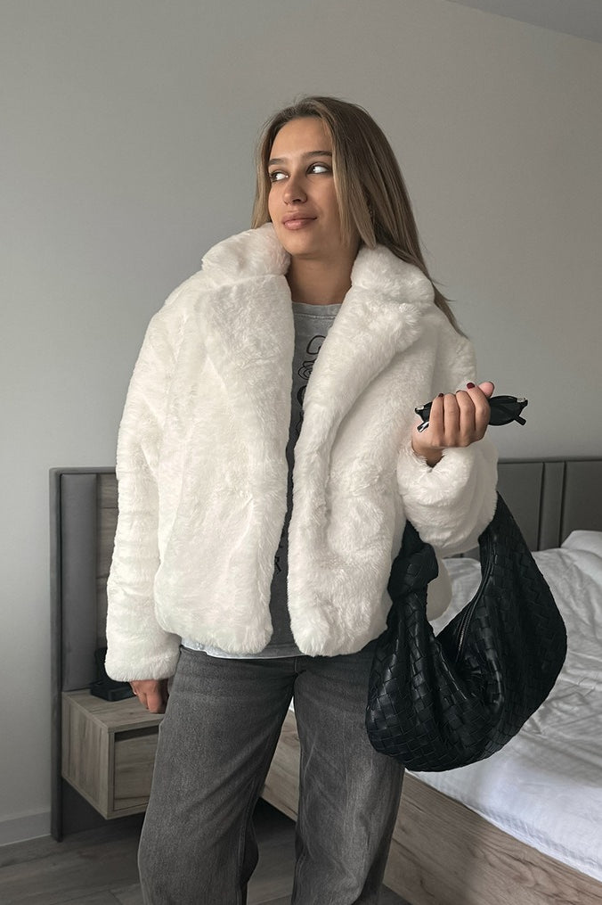 Color Minimalist Fleece Loose Coat