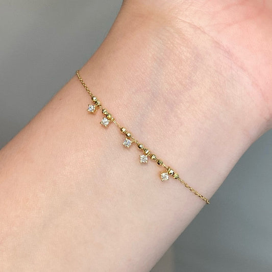 Delicate Diamond Charm Bracelet