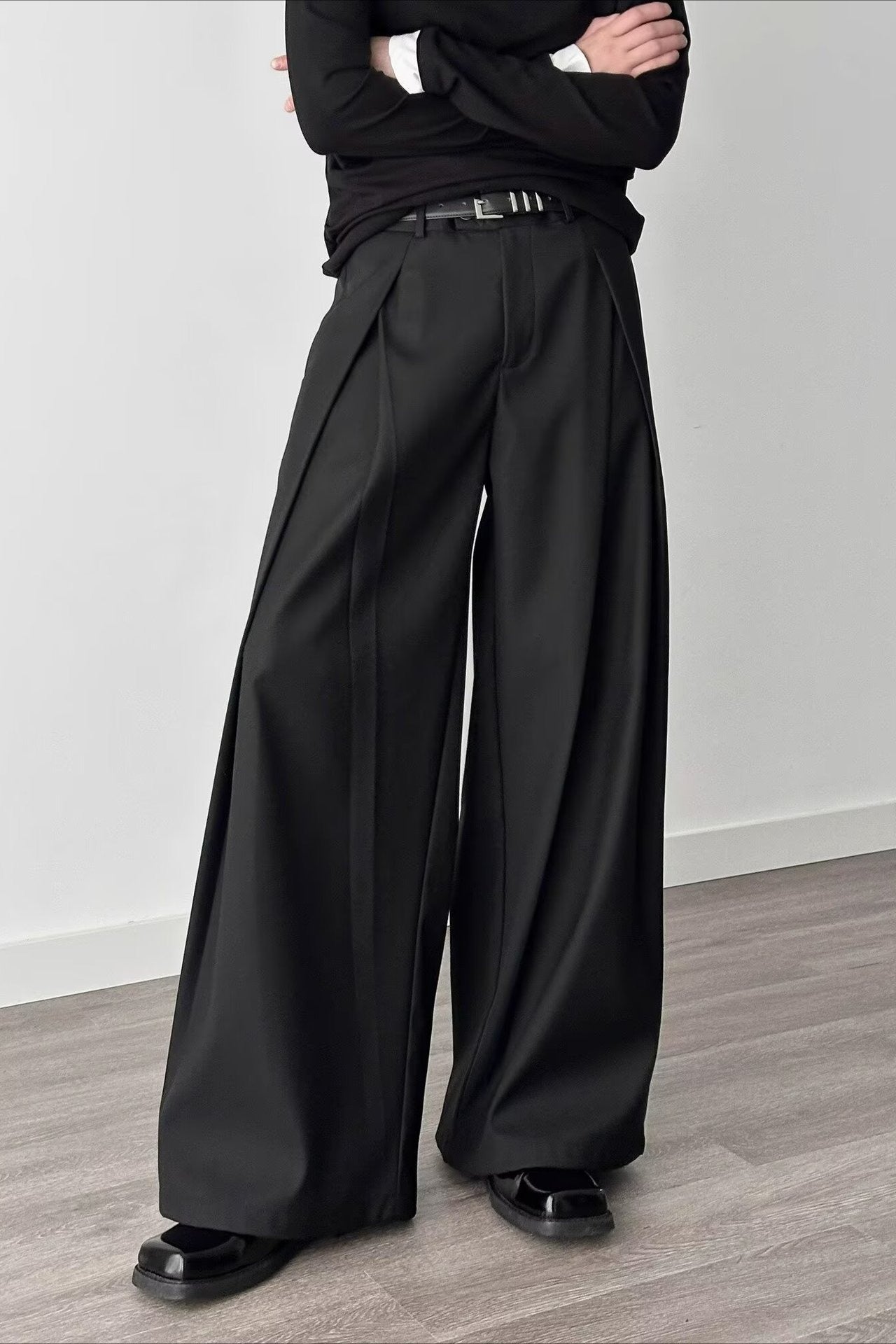 3d Pleat A-line Wide Leg Pants