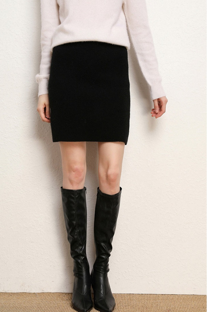 Wool A-line Mini Skirt
