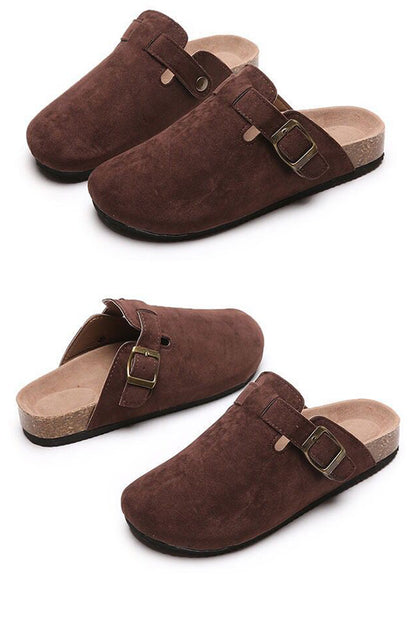 Flat Half Slippers Outer Wear Round Toe Half Slippers