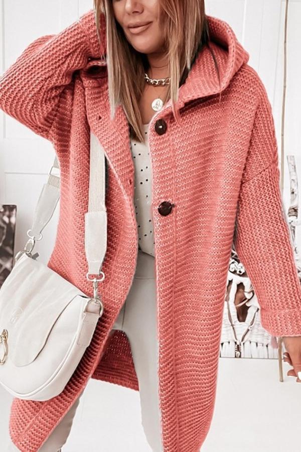 Cozy With Coffee Button Down Hooded Cardigan
