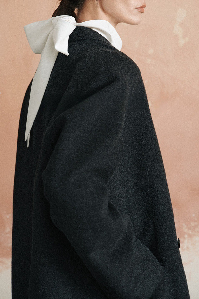 Lightweight Draped Tie Neck Blouse