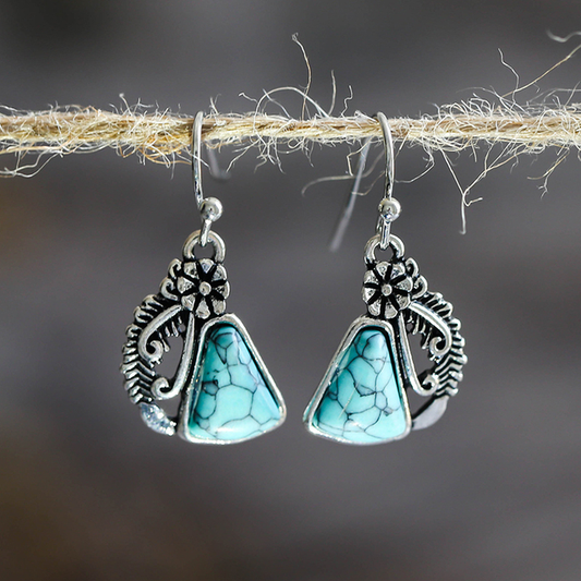 Stone Earrings in Silver