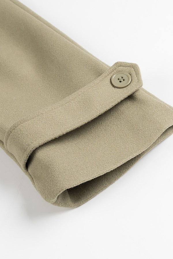 Wide Notch Lapel Single Breasted Overcoat