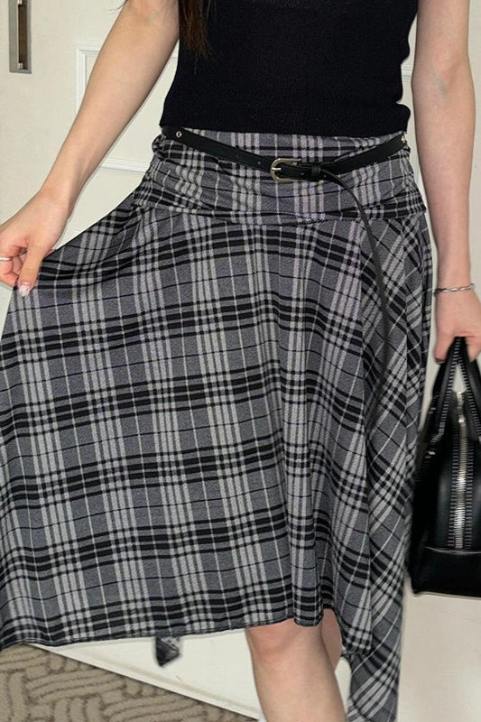 High-waist Faux Leather Midi Skirt