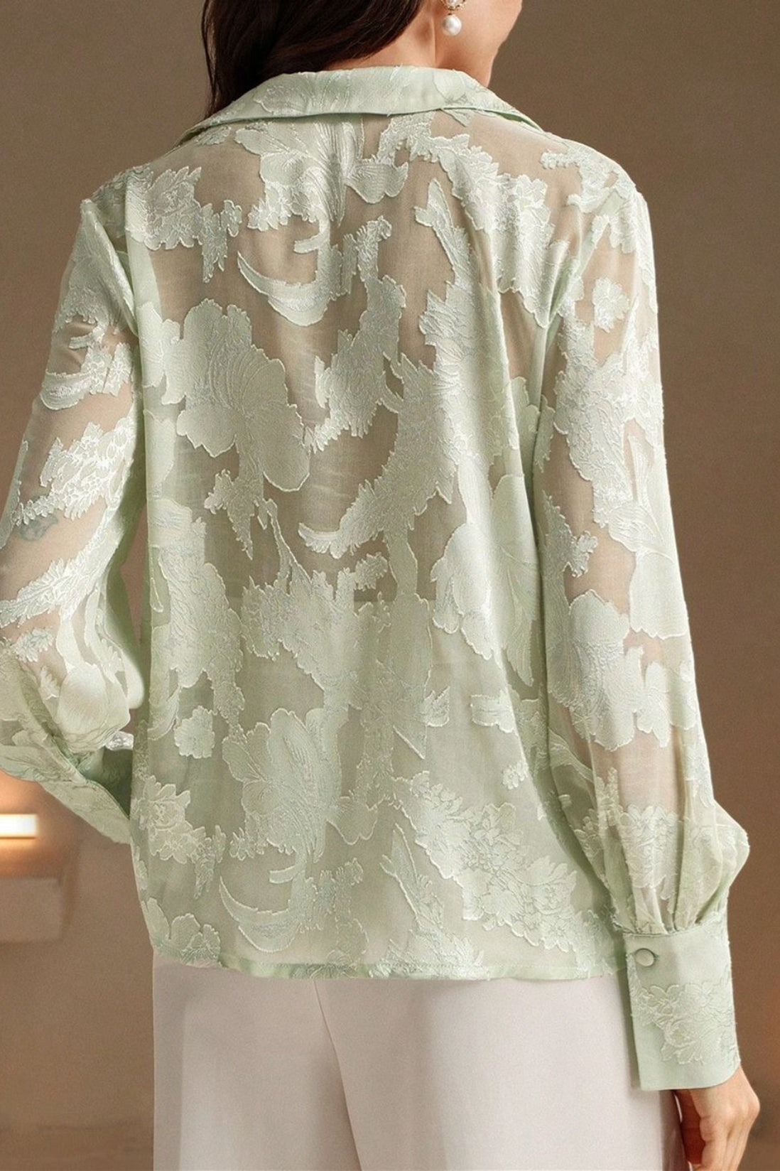 Jacquard Turtleneck Blouse