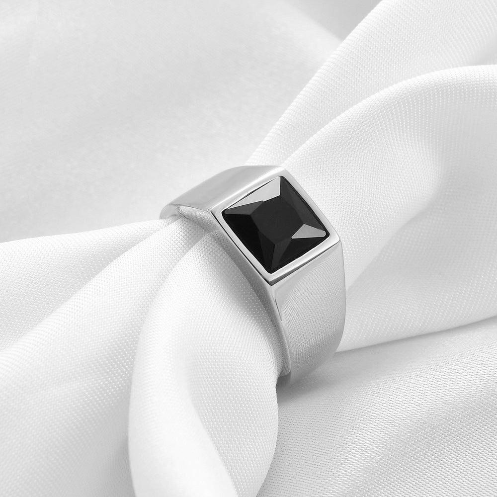 Modern Black Onyx Ring