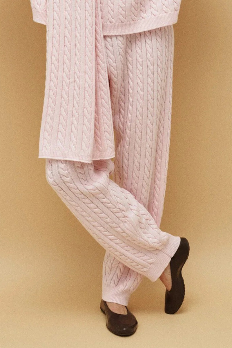 Cable Knit Cozy Cuffed Ankle Pants