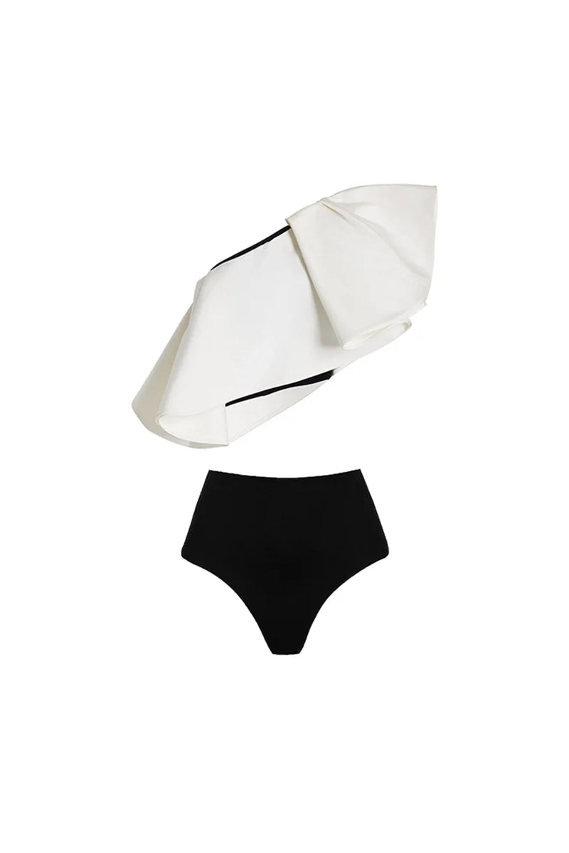 Bikini Set With Polka Dot Wrap Skirt