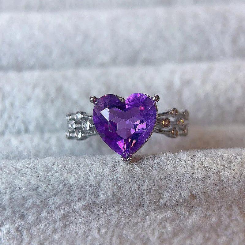 Amethyst Heart Ring