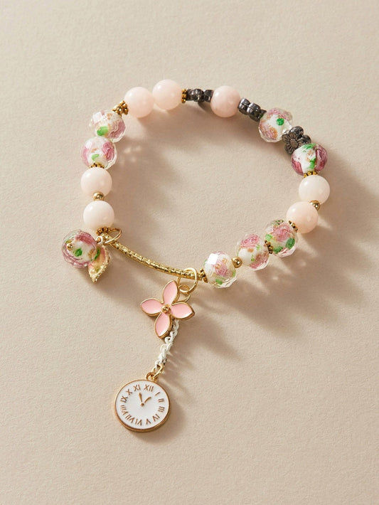 Vintage Floral Charm Bracelet