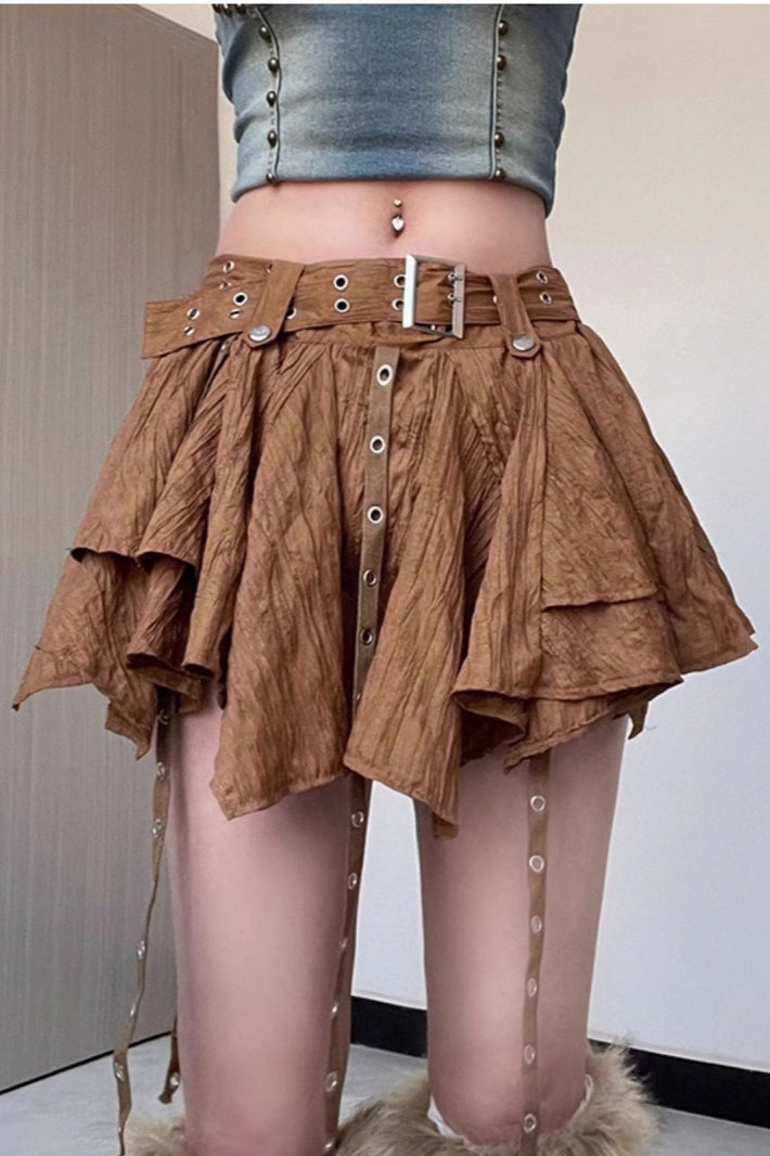 Wasteland Belt Asymmetrical Mini Skirt