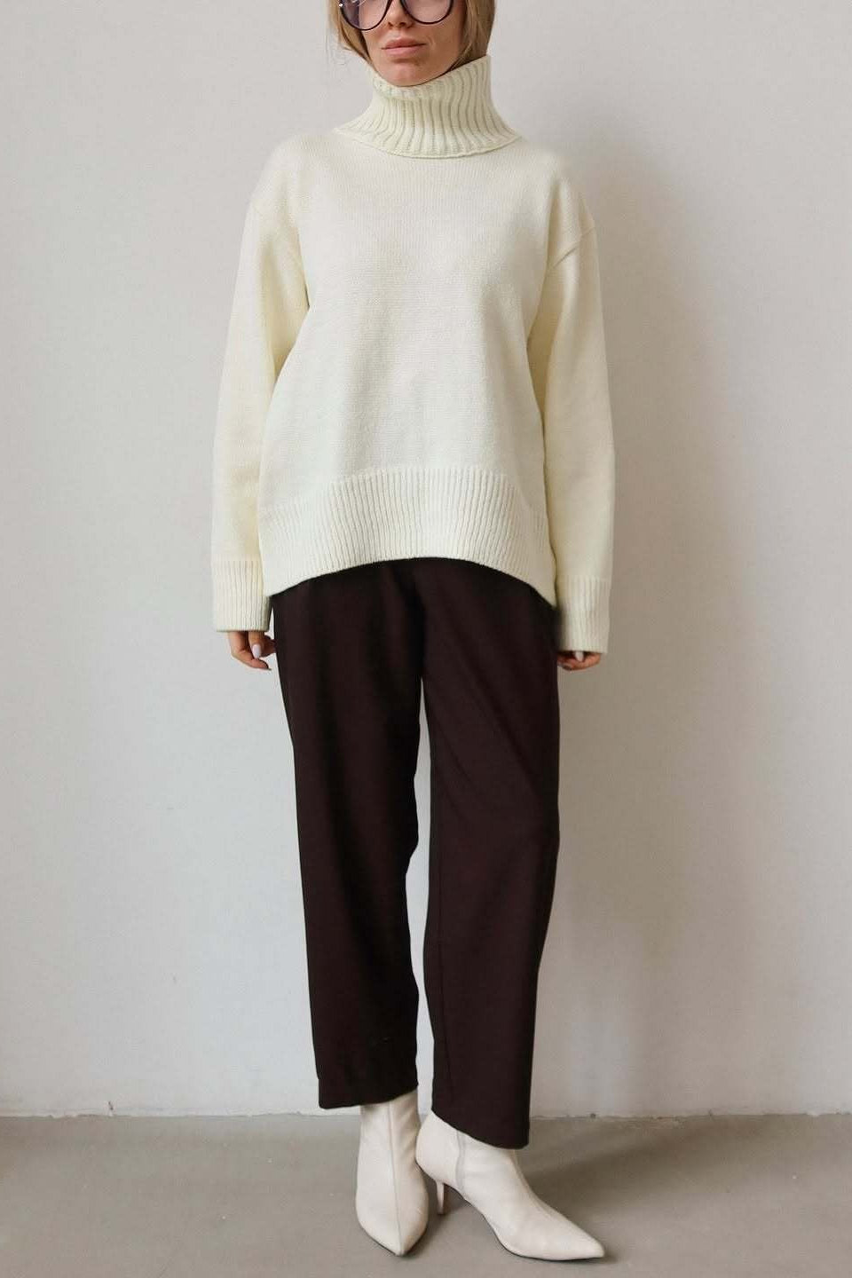 Oversized Color Turtleneck Sweater