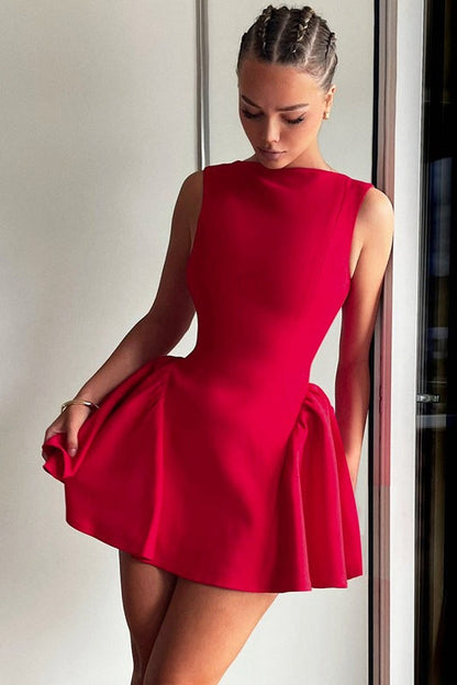 Sleeveless Backless Mini Dress