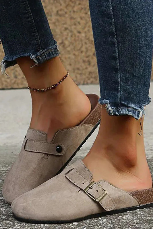 Flat Half Slippers Outer Wear Round Toe Half Slippers