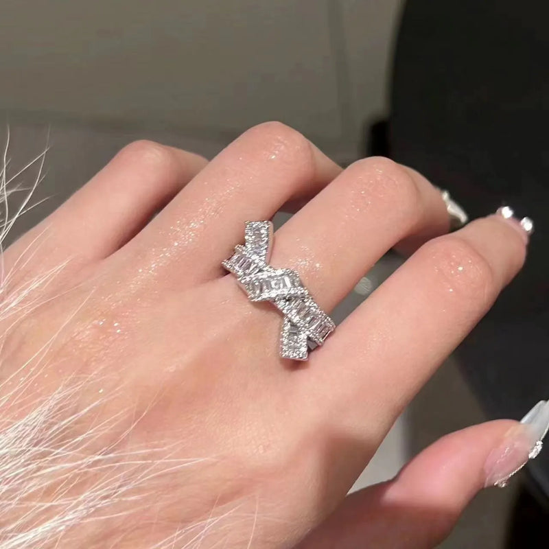 Elegant Baguette Crystal Ring