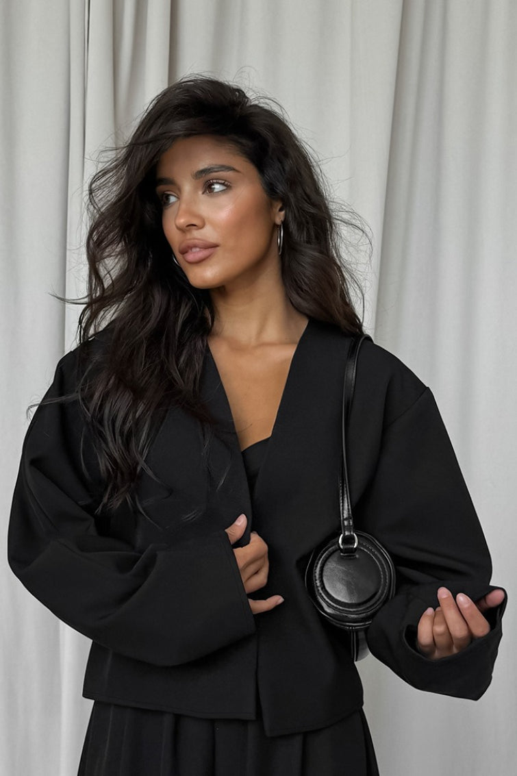 V-neck Cardigan Tapered Two Piece Set