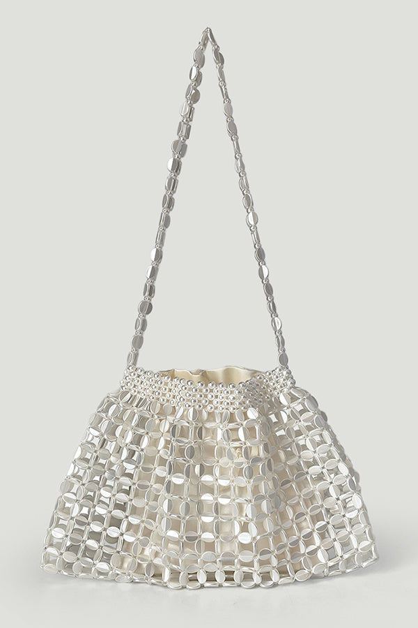 Handmade Flat Beaded Beaded Woven Handbag Bag