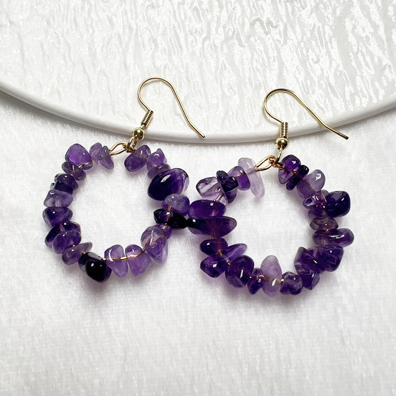 Amethyst Beaded Earrings