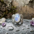 Vintage White Stone Silver Ring