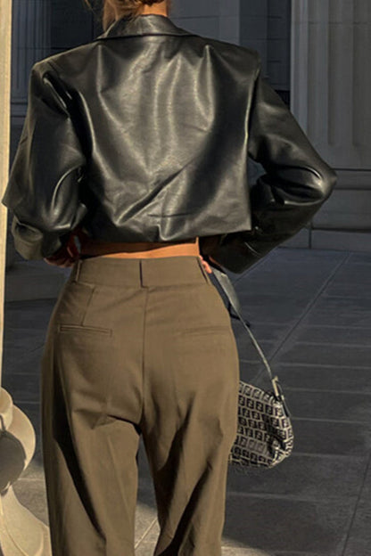 Cropped Biker Coat