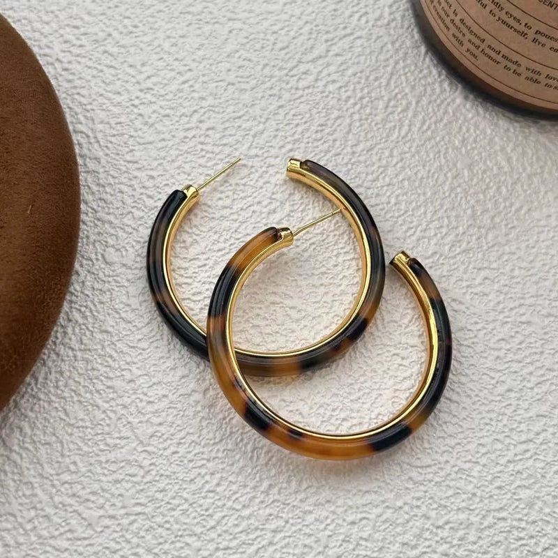 Tortoiseshell Hoop Earrings