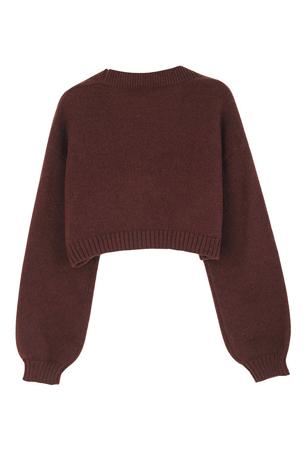 Fashionable Cookie Man Pattern Short Knitted Cardigan
