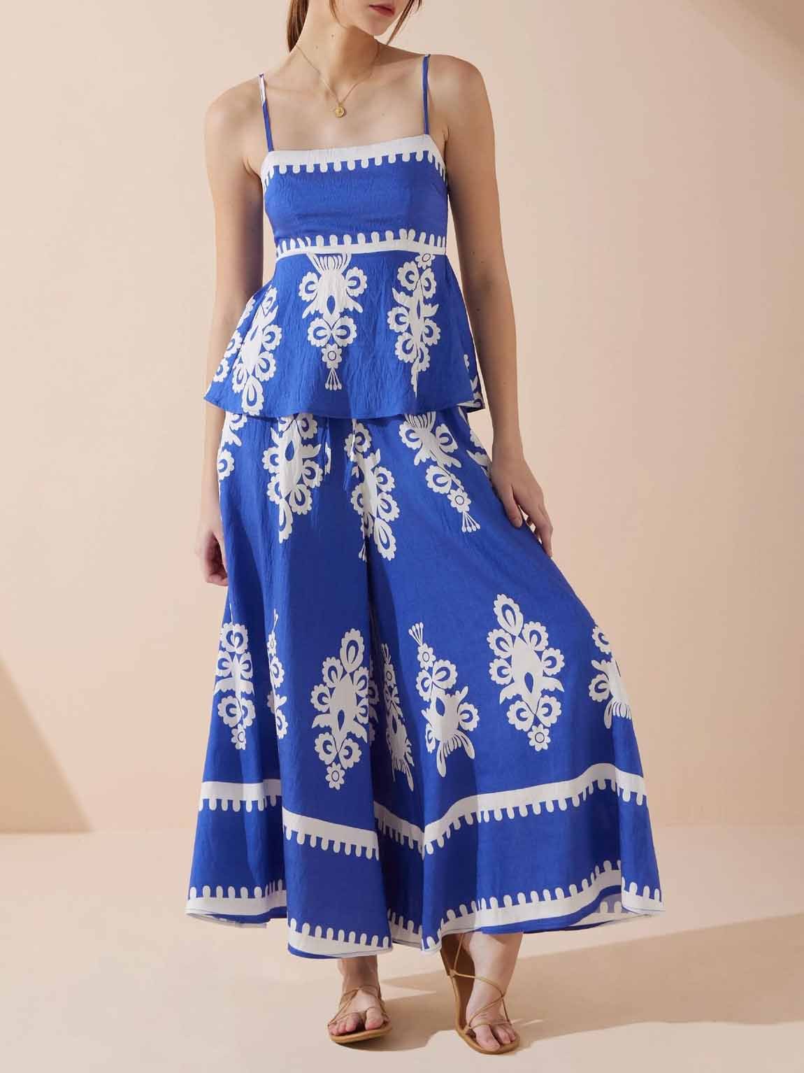 Exquisite Style Contrasting Loose Wide-leg Pants