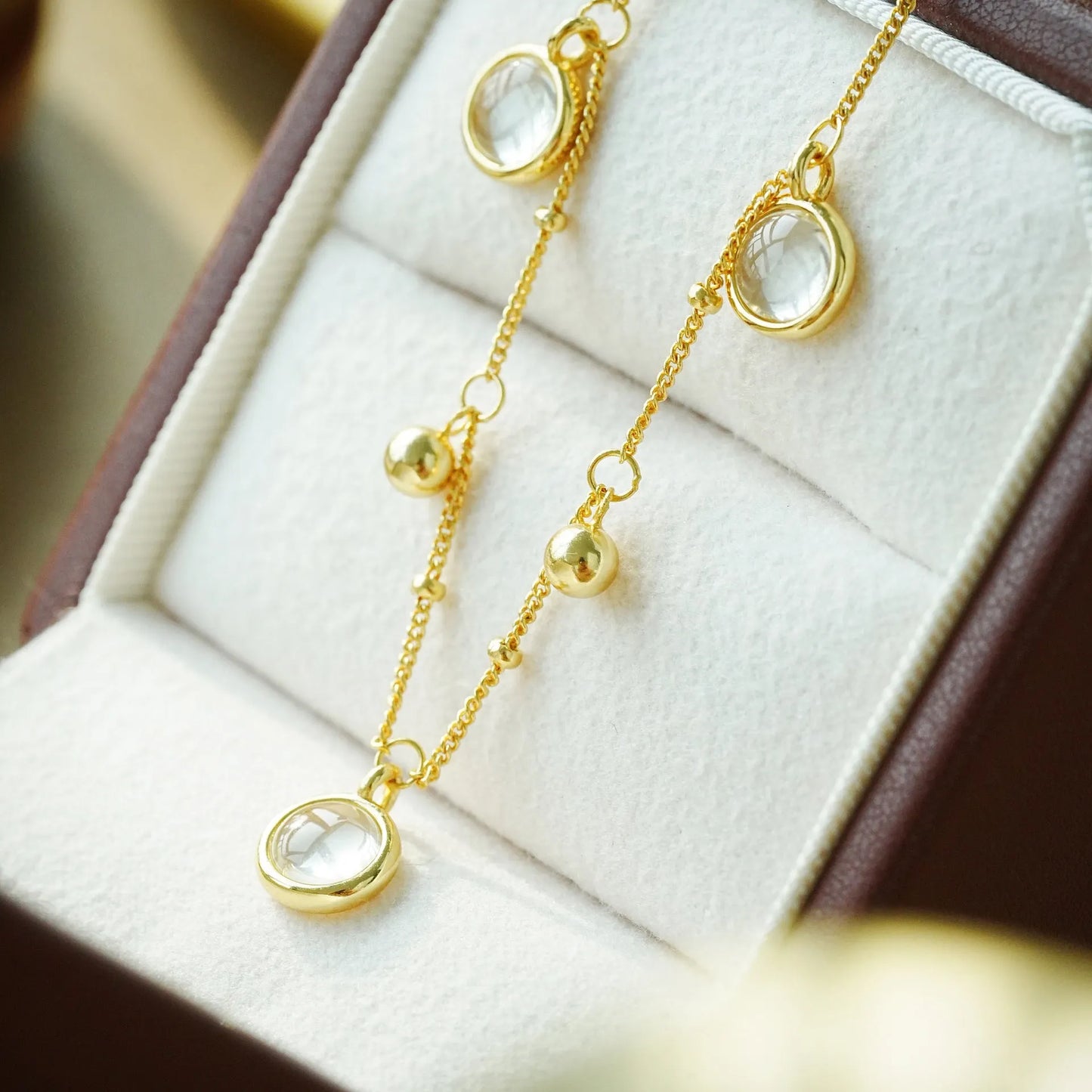 Elegant Crystal Gold Necklace