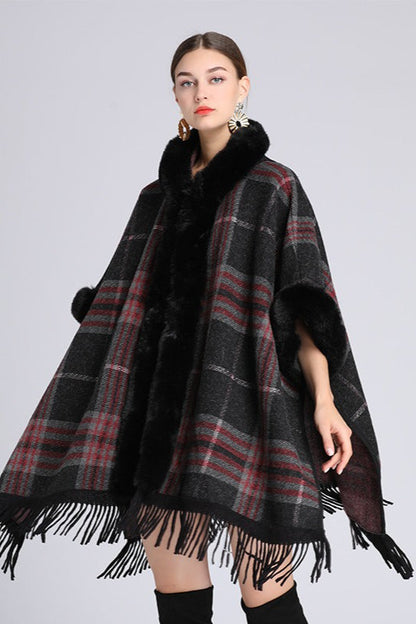 Hooded Wool Cape Coat