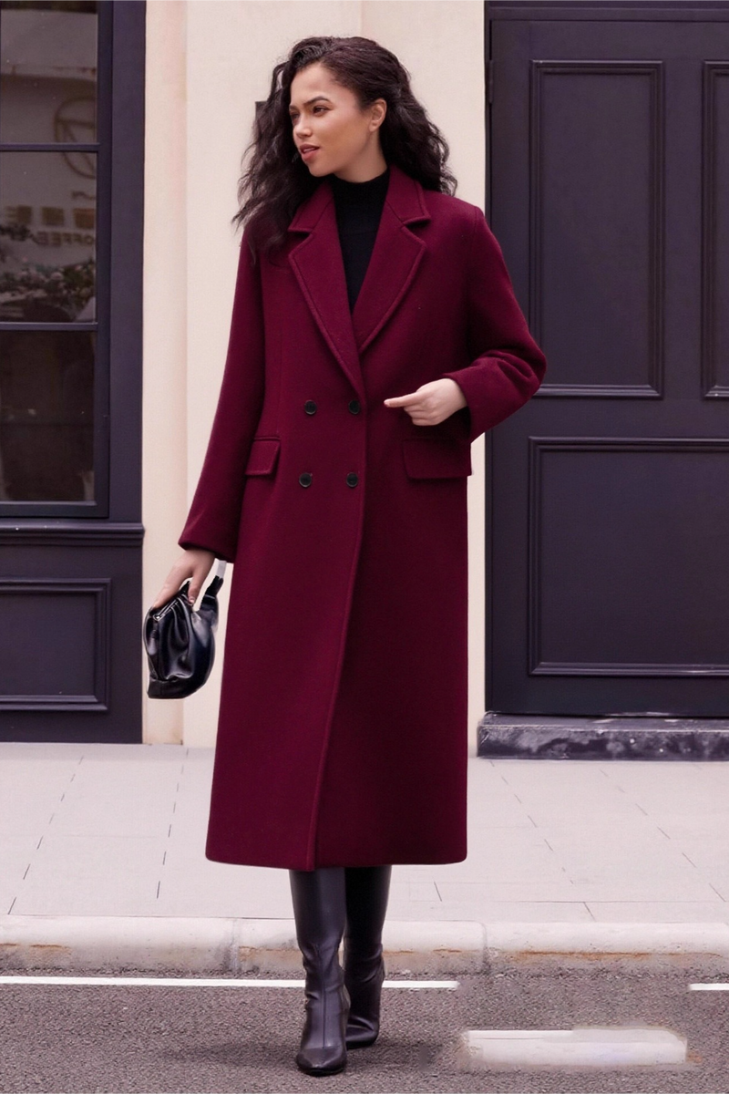 Wool Blend Loose Slim Overcoat