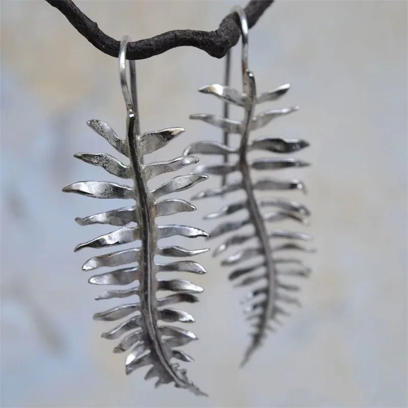 Vintage Silver Leaf Earrings