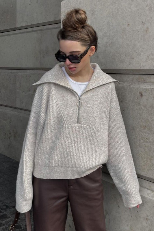 Half Zip Knit Sweater