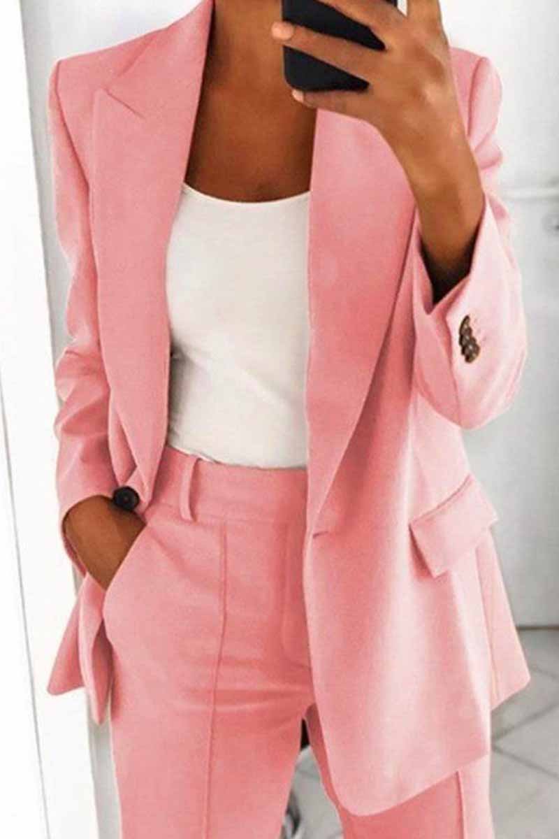 Two-piece Lapel Cardigan Blazer（5 Colors）