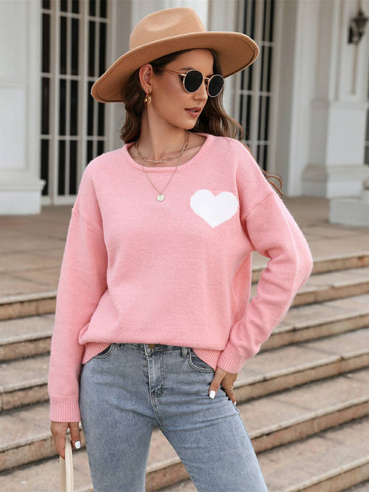 Love on Pulse Knit Pullover Sweatshirt