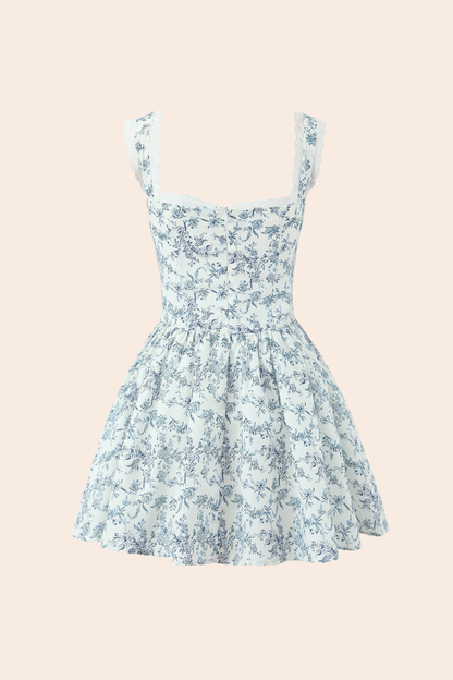 Printed Sweetheart Mini Dress