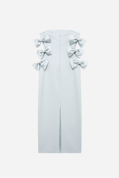 Strapless Bow Hollow Mini Dress
