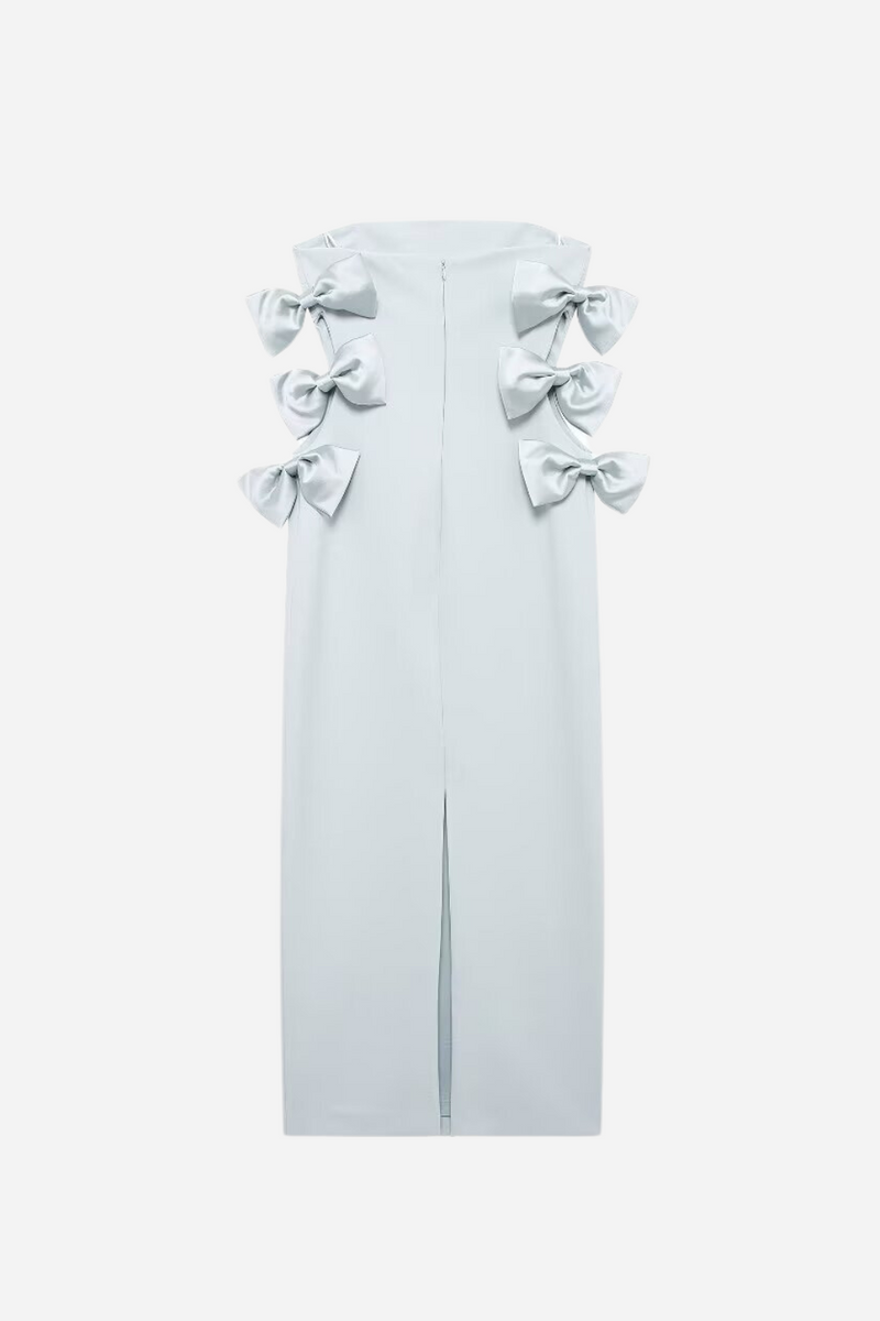 Strapless Bow Hollow Mini Dress
