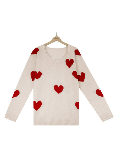 Valentine's Day V-neck Knit Sweater
