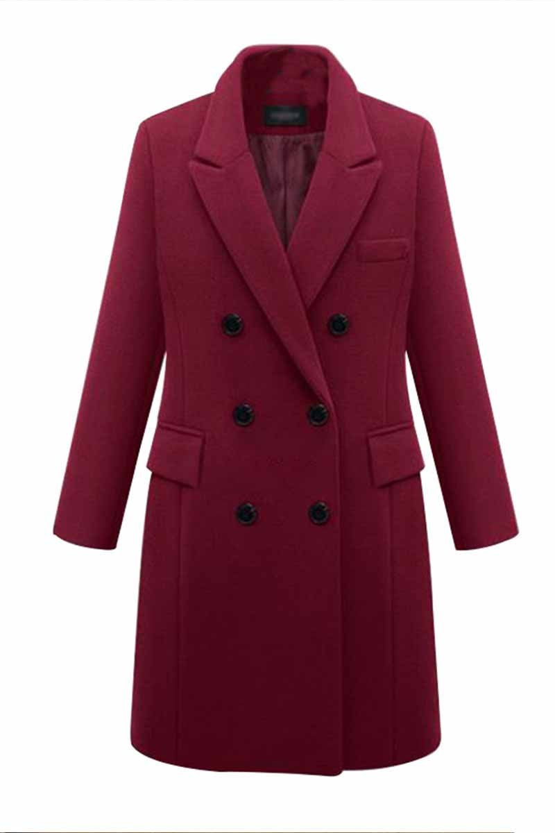 Thick Color Button Coat