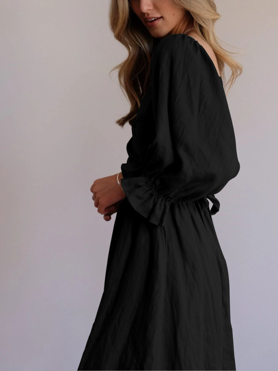 Call It Love Two Way Tiered Midi Dress - Black