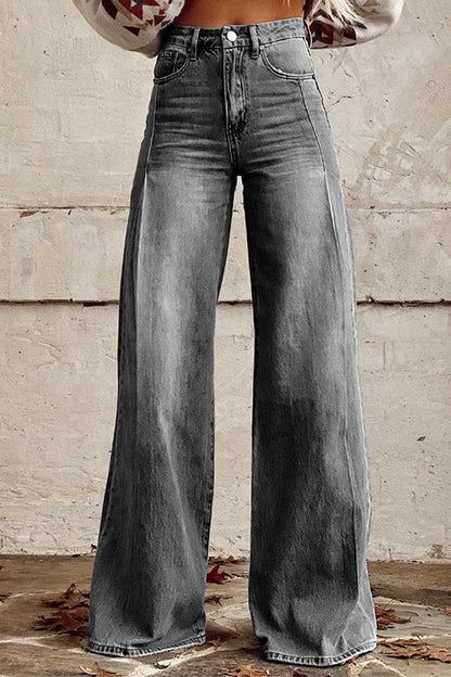 Distressed Wide Leg Denim Pants