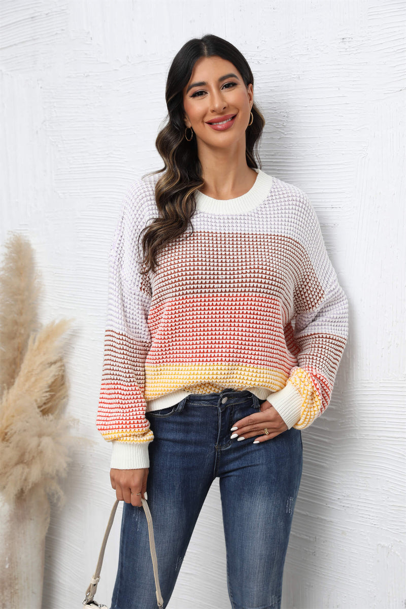 Dont Mind Me Striped Knit Sweater - Cream