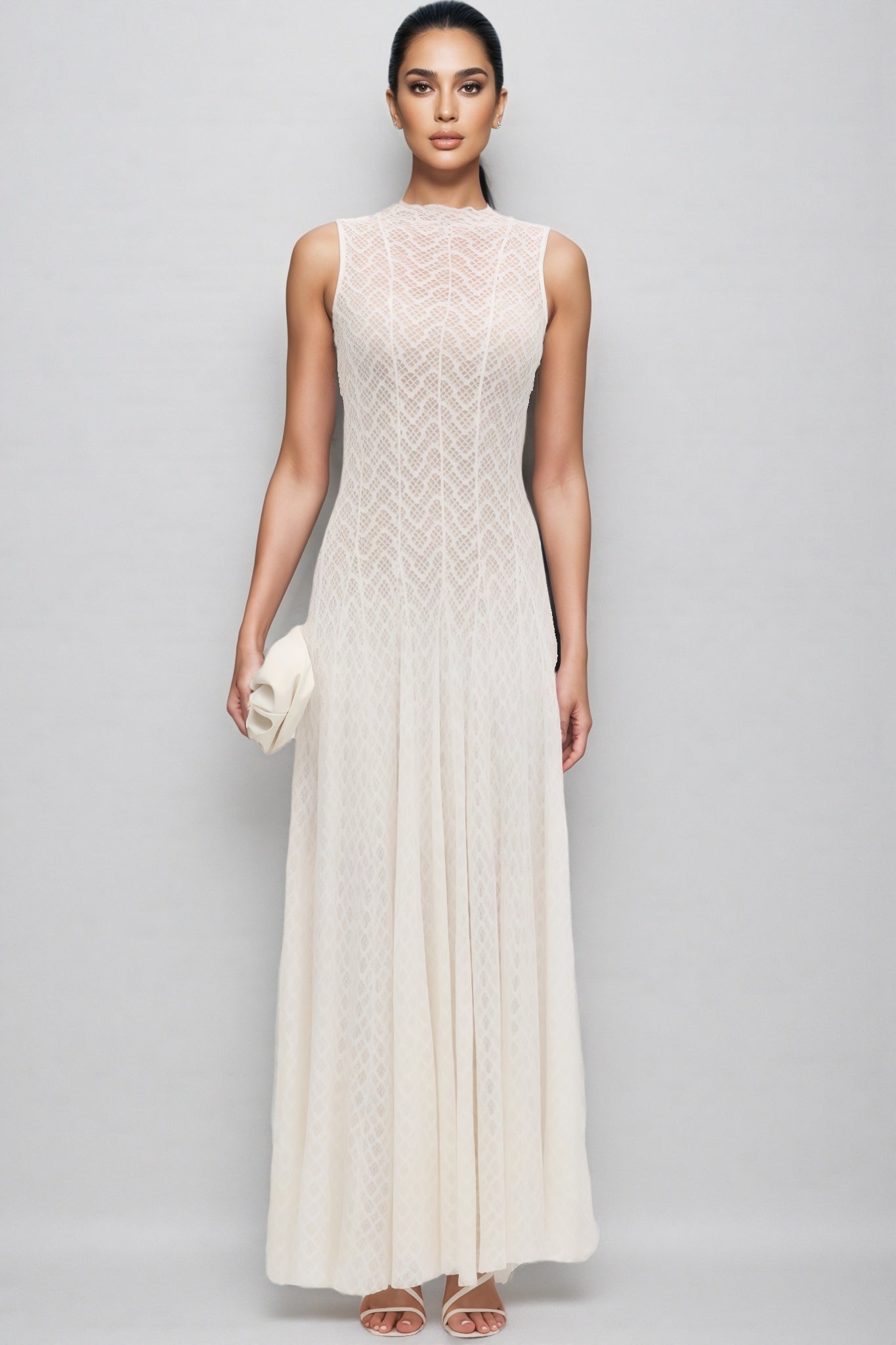 Lucas Pointelle Sleeveless Maxi Dress