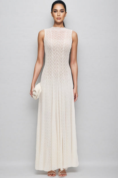 Lucas Pointelle Sleeveless Maxi Dress