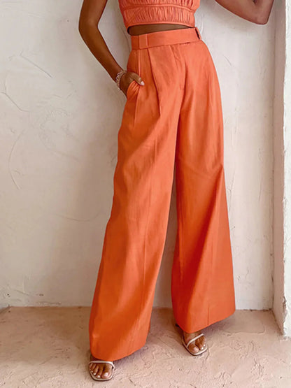 Vitamin-c High Waist Wide Leg Pants