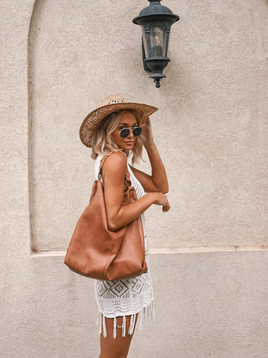 Jenson Perforated Crochet Mini Dress - Cream